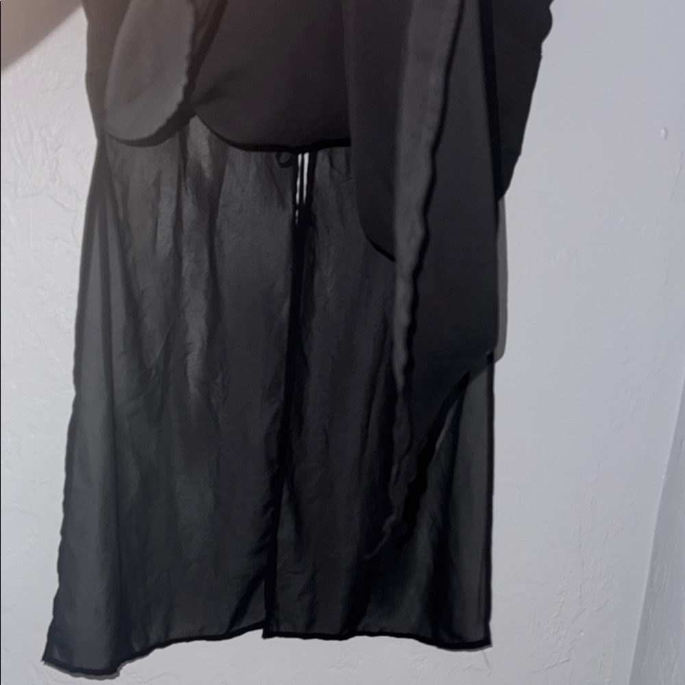 Ashley Stewart Black Tie Front Fitted Tank Top 84 - Picture 7 of 9